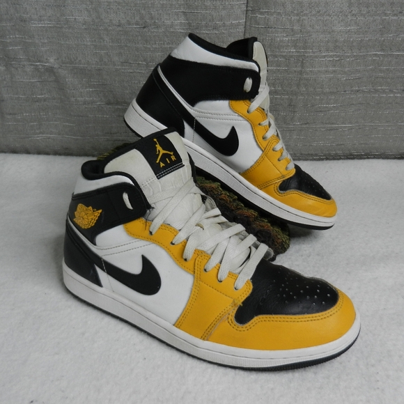 Nike Air Jordan 1 Mid Yellow Ochre Size 10  Basketball Sneakers DQ8426-710 Men's - Picture 2 of 10
